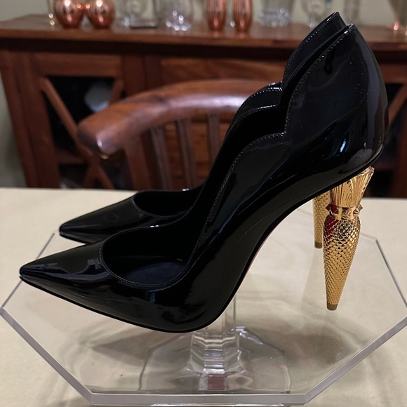 Christian Louboutin Lipchick Pump Black Patent Leather 100MM 38.5 - Picture 9 of 17
